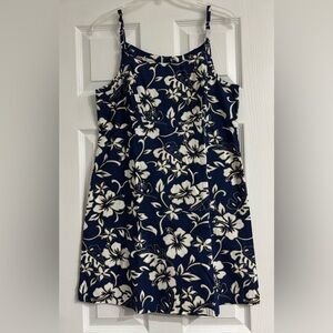 Hilo Hattie Navy Floral Sleeveless A-Line SunDress